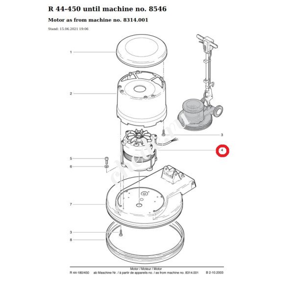 Мотор привода щетки Cleanfix RA 430