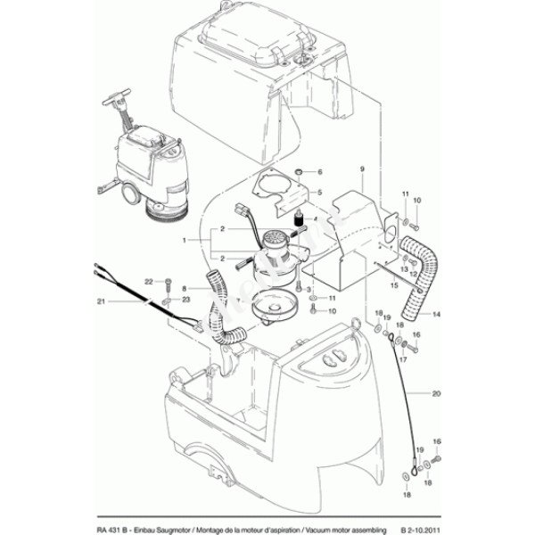 Вакуумный мотор для Cleanfix RA 431, 501B